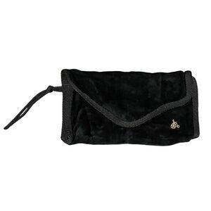 Vintage Mister Ernest Fabric Clutch Wristlet Black With Gold Bicycle Emblem